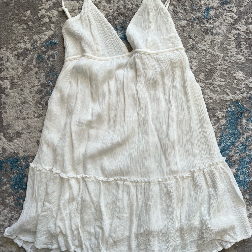 White V-Neck Dress